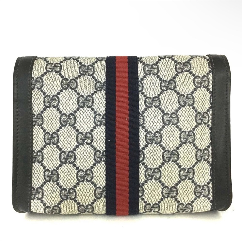 GUCCI Webbing GG Logo PVC Leather Cosmetic Pouch Bag - Picture 2 of 7